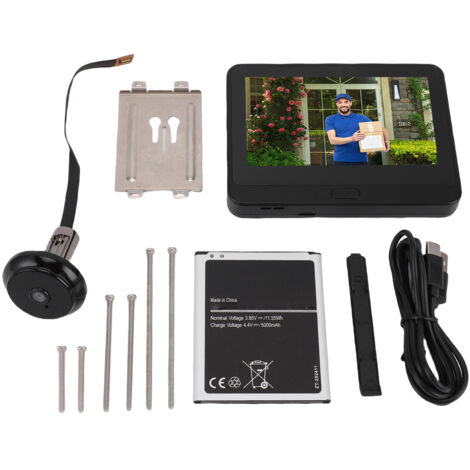 Caméra judas 1080P, écran LCD couleur 4,3 pouces, interphone bidirectionnel, détection humaine PIR, visionneuse de porte numérique pour la maison