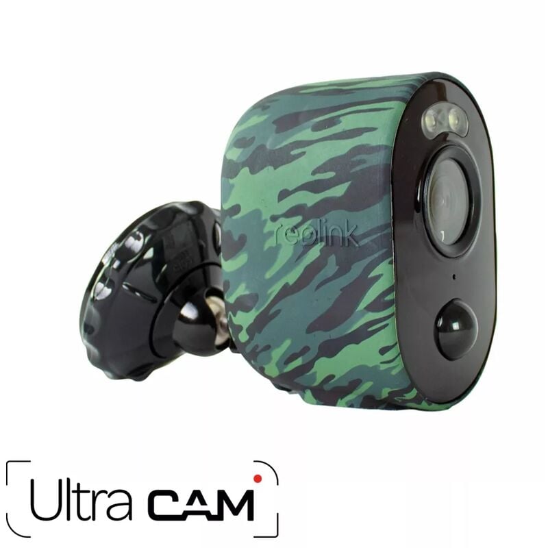 Ultra Secure - Caméra motif camouflage compatible UltraCAM - Détection Intelligente / 100 % autonome / 2K 4MP / WiFi 2.4-5GHz / IP65