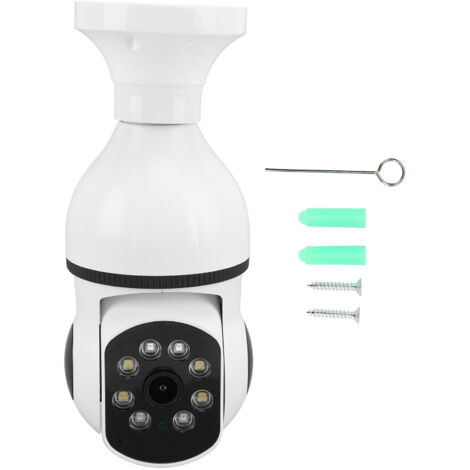 Caméra sans fil connectée pour téléphone fixe, vision nocturne couleur, montage au plafond, culot E27, 110-240 V.