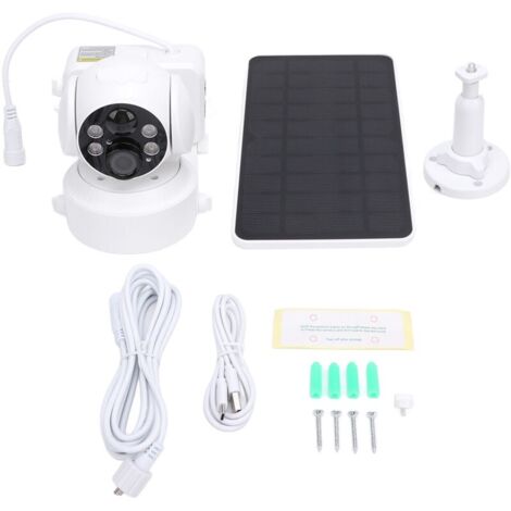 Caméra solaire 2MP, double éclairage couleur, rotation à 360 degrés, sécurité pour chantier de construction