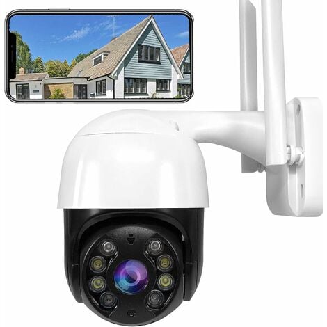 NETVUE Caméra Surveillance WiFi Extérieure, 1080P Caméras de Surveillance,  Vision Nocturne Détection, Mouvement Humain, Audio Bidirectionnel  Compatible avec Ale…