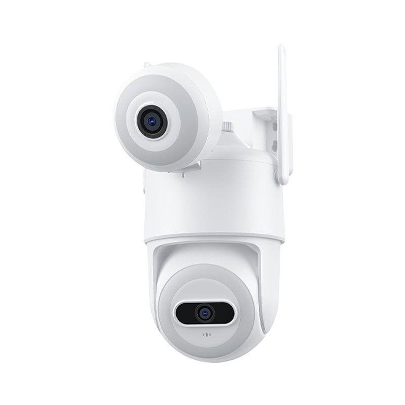 Camera Surveillance WiFi Exterieure 360° PTZ,8MP IP Caméra Extérieur avec Double Objectif,Vision Nocturne Couleur,Détection Humaine Intelligent,Audio