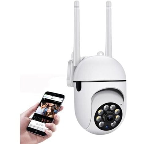 Caméra Surveillance WiFi Extérieure sans Fil PTZ, Livré avec 16 fonctions puissantes,1080P Caméra IP 360° sans Fil Étanche, Vision Nocturne en Couleur