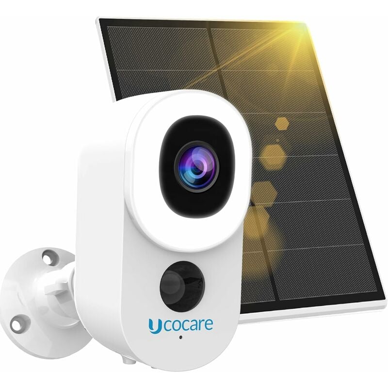 Caméra Surveillance WiFi Exterieure sans Fil Solaire 2.5K/4MP Camera Exterieur sans Fil Solaire Compatible avec Alexa Vision Nocturne Couleur Sirène