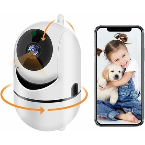 Caméra Surveillance WiFi Intérieur, Caméra WiFi pour Bébé Animal Domestique 1080p Intelligente pour Détection de Mouvement avec Vision Nocturne Audio Surveillance à Distance