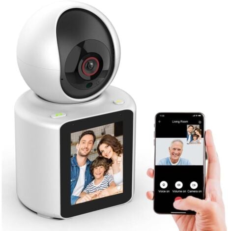 Caméra Surveillance WiFi Interieur,Caméra de Surveillance avec 2,8 Pouce Écran, 360°Caméra Maison pour Âgé/Enfants/Animaux, Vidéo Bidirectionnelle,Détection de Mouvement IA
