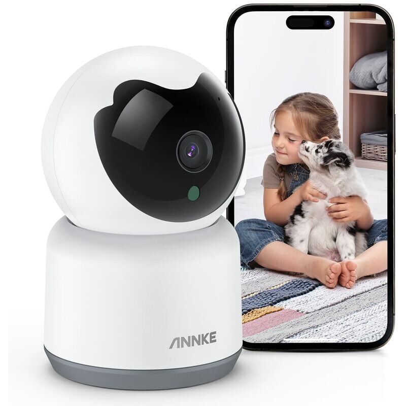 Phasat - Caméra Surveillance WiFi Intérieure, 360° Caméra sans Fil 3MP pour Bébé/Animal/Maison, ai Détection de Mouvement Humain,Vision