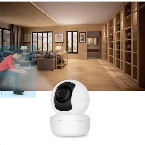 Caméra Surveillance WiFi Intérieure 360°, FHD 1080P, Camera WiFi 2.4Ghz, Vision Nocturne, Détection de Mouvement Suivi Intelligent, Audio Bidirectionnel, Compatible
