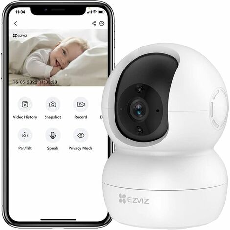Caméra Surveillance WiFi Intérieure 360°, FHD 1080P, Camera WiFi 2.4Ghz, Vision Nocturne, Détection de Mouvement Suivi Intelligent, Audio Bidirectionnel, Compatible avec Alexa pour Bébé/Animaux