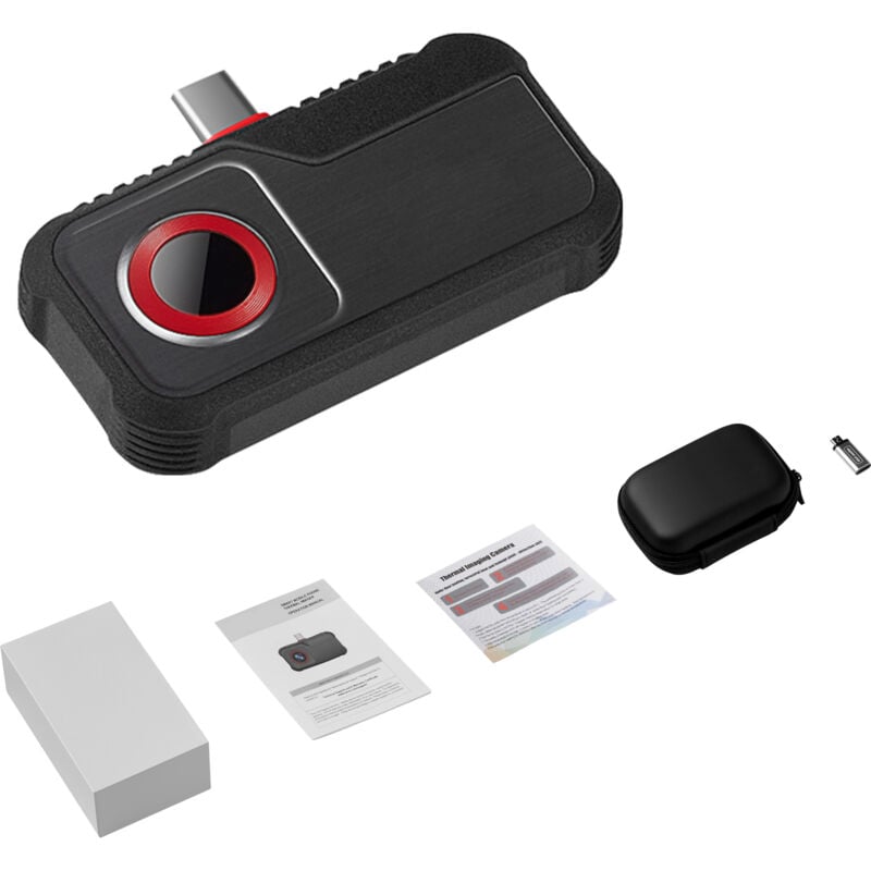 Caméra thermique Mophorn pour Android, résolution ir 256 x 192, imageur thermique infrarouge avec caméra visuelle, taux de rafraîchissement de 25 Hz,