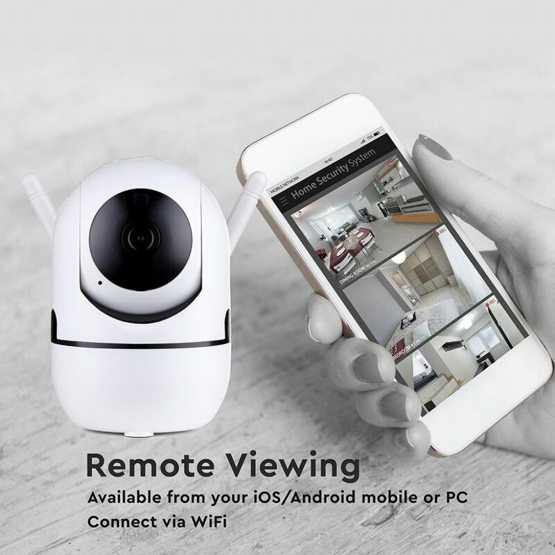 Caméra de surveillance 2MP 1080px ip WiFi d'intérieur ptz avec vision nocturne et détecteur de mouvement, microphone et haut-parleur intégrés sd 64Gb