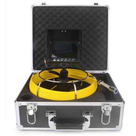Caméra Vidéo d'Inspection de Tuyaux Endoscope Professionnel IP68 pour Drain et Plomberie Systeme avec LCD 5" et 1080P 20M Fibre