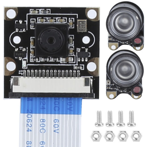 Caméra Vision Nocturne 5MP pour Raspberry Pi 4B 3B+ 2B avec Capteur Photosensible - Compatible Modèles B