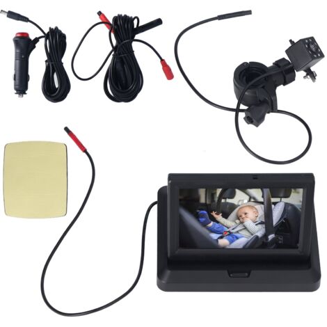 Caméra voiture bébé 4,3 pouces vue large claire et réglable pour siège auto