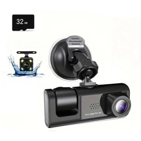 Caméra Voiture HD 1080P Enregistreur 3 Caméras WiFi DVR Connecté Mobile Boucle Vidéo