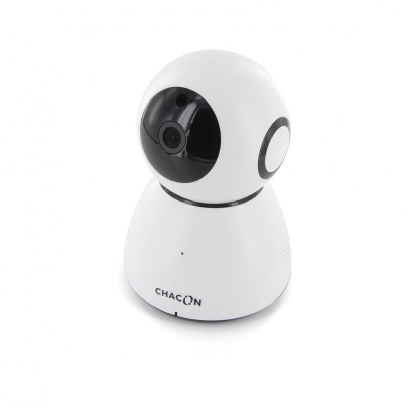 Caméra de surveillance Wi-Fi intérieure hd rotative - 128Go - Blanc et Noir Chacon