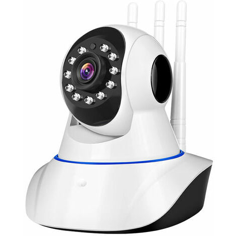 Caméra WIFI sans fil 2MP 1080P HD avec tête tremblante Vision de nuit Détection de mouvement Surveillance à distance Audio bidirectionnel