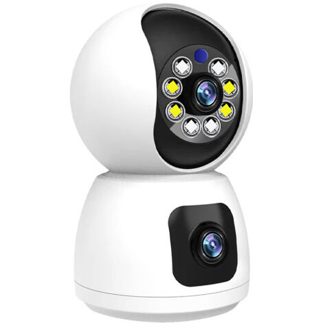 Caméras de sécurité Domestique sans F, caméras domestiques intérieures Caméras de à Domicile Vision - Moniteur pour Animaux de Compagnie à Double Objectif, détection de Mouvement, Audio