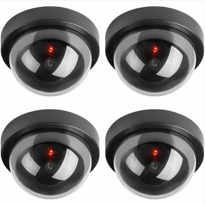 Fitags - Caméras factices, Fausse de Sécurité Caméra Dôme cctv avec led Clignotant Lumière pour Les Entreprises Magasins Accueil, Usage Intérieur