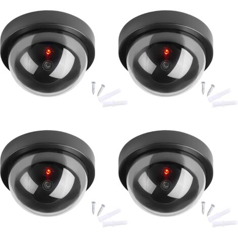 Caméras factices, Fausse de Sécurité Caméra Dôme CCTV avec LED Clignotant Lumière pour Les Entreprises Magasins Accueil, Usage Intérieur Extérieur，Fausse caméra Fausse caméra de surveillance Fausse su