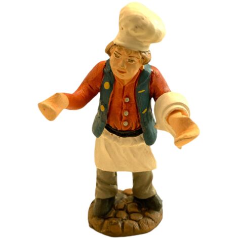 Cameriere statuetta in terracotta artigianale per presepe napoletano da h 7 cm