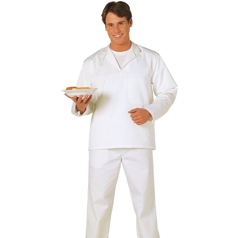 Image of Camicia Bianca Da Panettiere a Maniche Lunghe Bianco 2XL