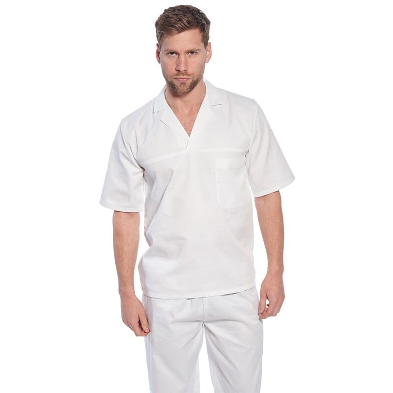 Image of Camicia Bianca Da Panettiere a Maniche Corte Bianco xs