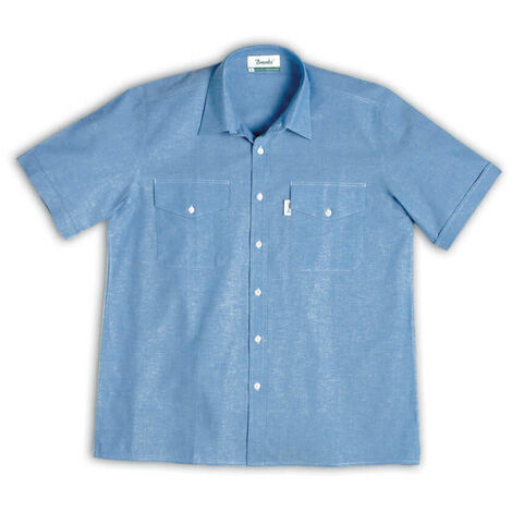 CAMICIA OXFORD MANICA CORTA BLU L