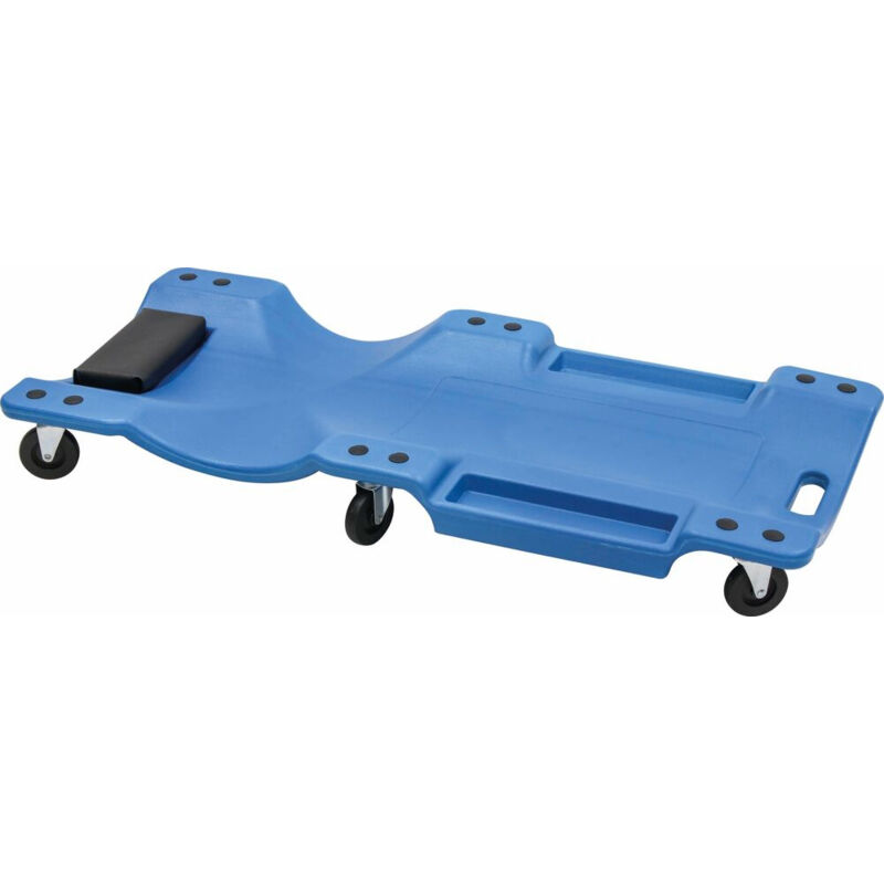 Camilla de Mecánico para Taller con reposacabezas acolchado, 6 ruedas giratorias y bandeja para herramientas.