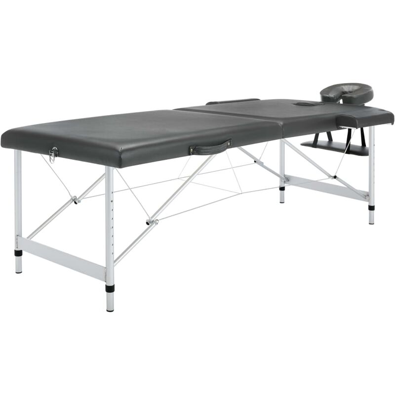 

vidaXL Camilla masaje 2 zonas estructura aluminio antracita 186x68 cm - Antracita