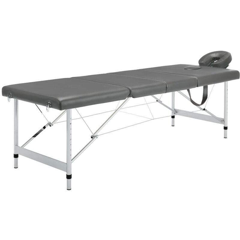 

Camilla masaje 4 zonas estructura aluminio antracita 186x68 cm