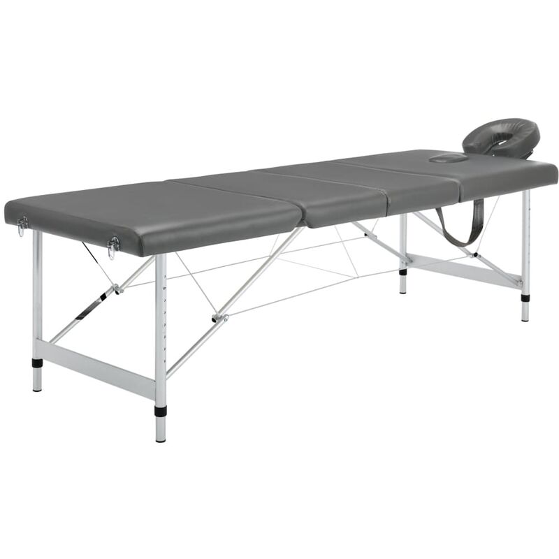 

vidaXL Camilla masaje 4 zonas estructura aluminio antracita 186x68 cm - Antracita