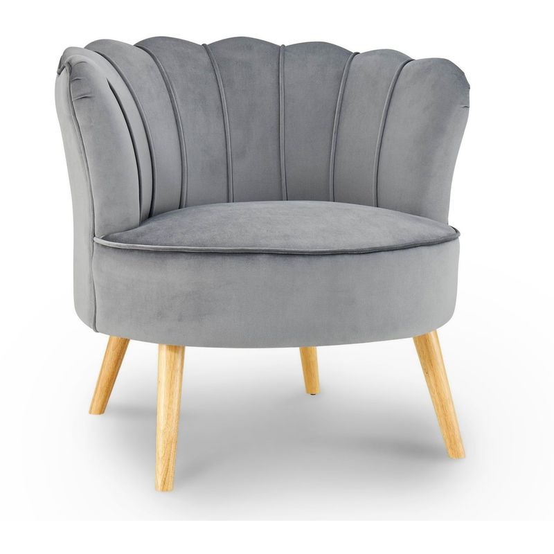 mobilier deco - camille fauteuil en tissu velours gris design gris