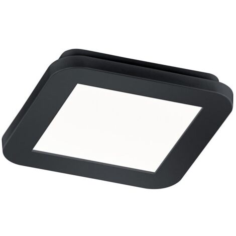 Camillus Led Plafonnier Carré Dimmable Noir IP44 17x17 cm Trio Lighting