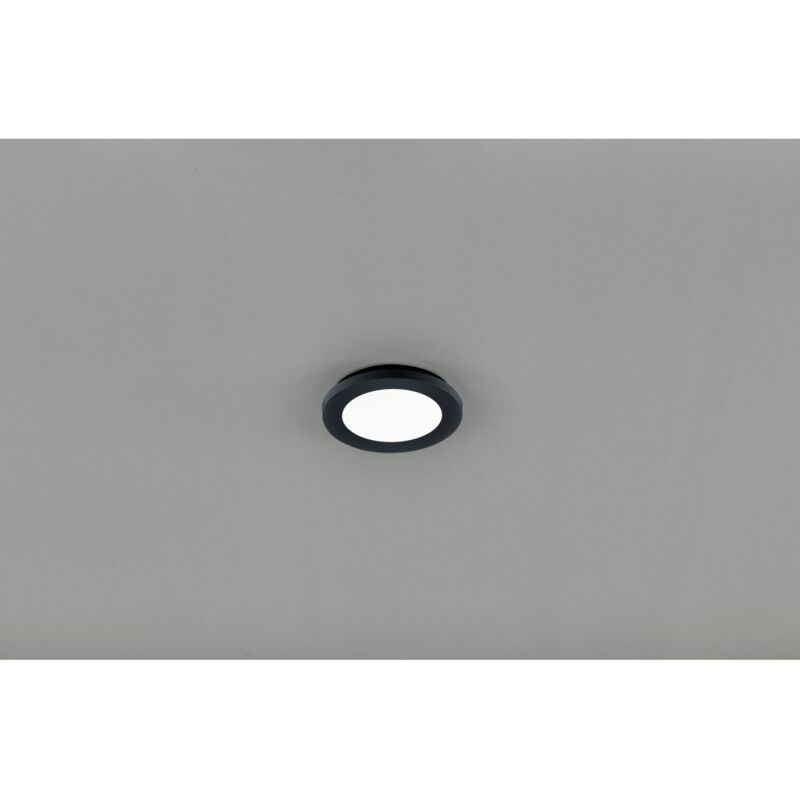 Camillus Plafonnier Rond Led Dimmable Noir IP44 Ø17 cm Trio Lighting