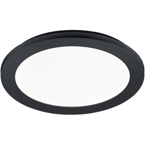 Camillus Plafonnier Rond Led Dimmable Noir IP44 Ø26 cm Trio Lighting