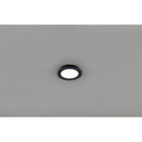 Camillus Runde Deckenleuchte Led Dimmbar Schwarz IP44 Ø17 cm Trio Lighting
