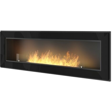 Caminetto a Bioetanolo Frame 1500 SimpleFire da incasso con Vetro Nero