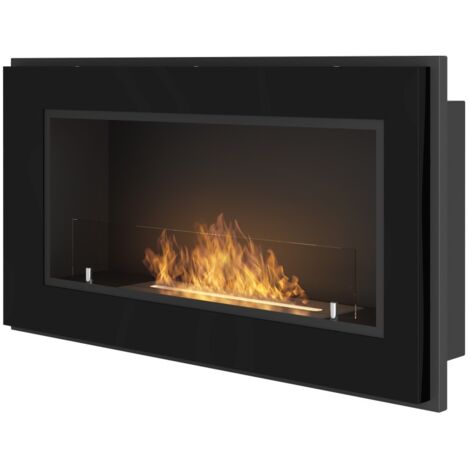 Caminetto a Bioetanolo Frame 900 SimpleFire da incasso con Vetro Nero