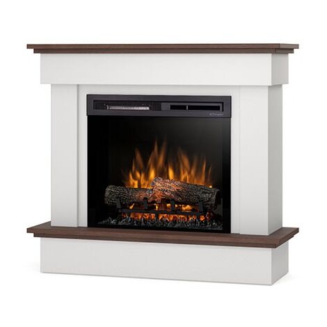 Caminetto elettrico a libera installazione a LED - 23" - Bianco opaco / Rovere - 100,5 x 89 x 33,5 - TORMES