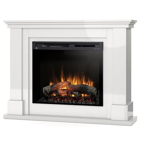 Caminetto Elettrico A Libera Installazione A LED - 28" - Bianco lucido - 125 x 95 x 31 - LUENA