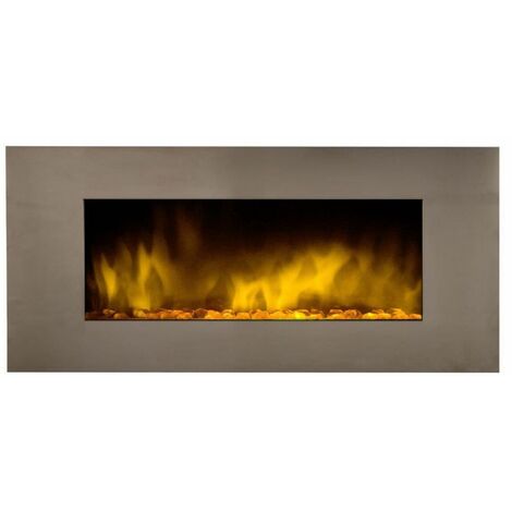 Caminetto elettrico da muro Pure Inox Chemin Arte efydis 086