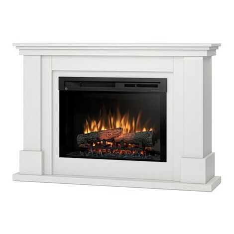 Caminetto Elettrico da pavimento A Libera Installazione A LED - 26" - Bianco opaco - 120 x 82 x 31 - LUENA