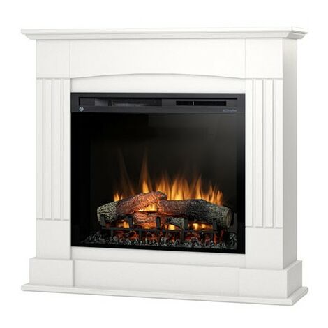 Caminetto elettrico da pavimento a libera installazione a LED  - Bianco - 107 x 101 x 30 - 28" - CAVO