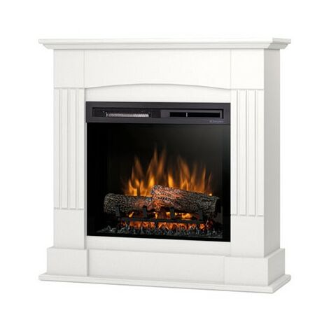 Caminetto elettrico da pavimento a libera installazione a LED  - Bianco - 93 x 93 x 30 - 23" - CAVO