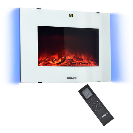 Caminetto elettrico da soggiorno cucina fuoco realistico con timer vari colori colore : Bianco