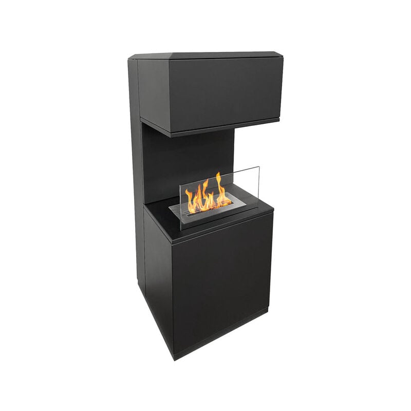 Divina Fire - Cheminée à bioéthanol sur pied en acier L38xP38xH100 Oslo - Noir