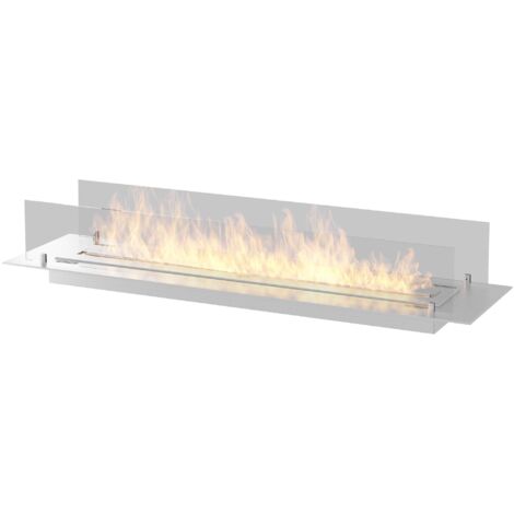 Camino a Bioetanolo da Incasso 120x32 cm Insert 1200 in Acciaio Inox