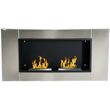 Camino a Bioetanolo da Parete 110x54 cm Argento
