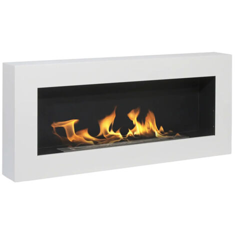 Camino a Bioetanolo da Parete 90x12xH40 cm Siena Bianco